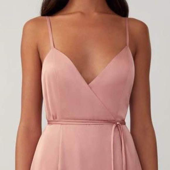 Fame and Partners Champagne satin wrap dress size 8 - Picture 4 of 6